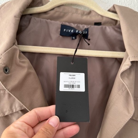 Five Four Tan Utility Jacket with Collared Neckline - Picture 4 of 5